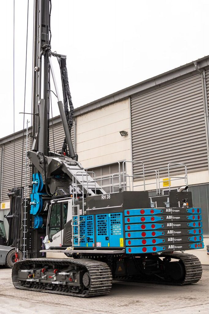 Delmag RH 38 drill rig mounted on an ABI carrier in blue and black finish