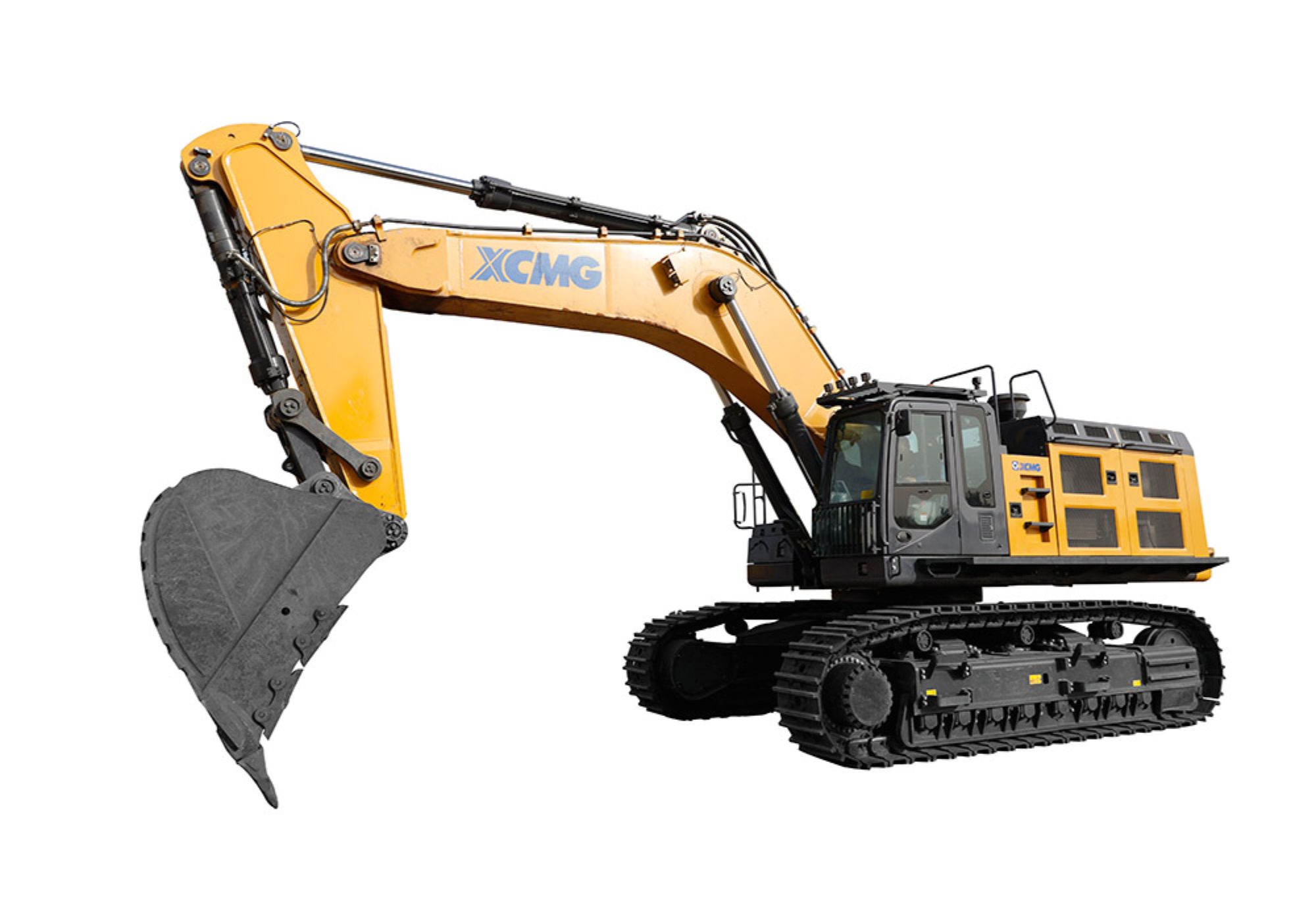 XCMG XE750D large mining excavator in yellow and black finish